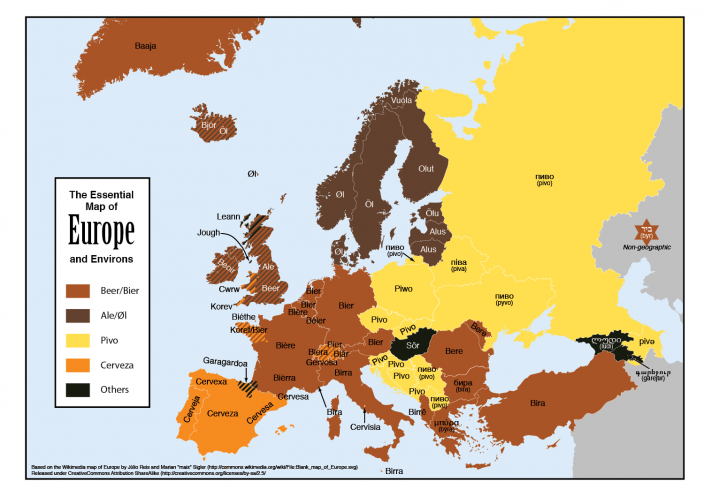Пивная карта Европы